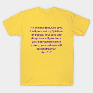 Bible Verse Acts 2:17 T-Shirt